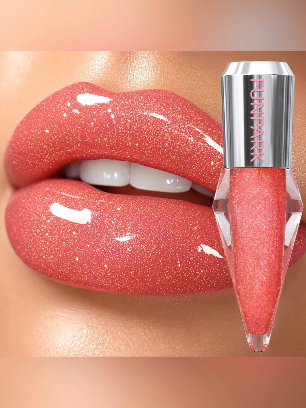 Shimmer Lip Gloss - Sparkling Coral Pink